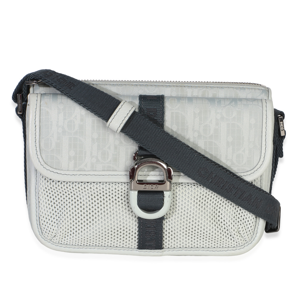 Christian Dior Light Blue Oblique Jacquard Dior 8 Pouch With Strap